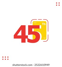 45 Th Anniversary Celebration Modern Number Collection Design Vector Illustration