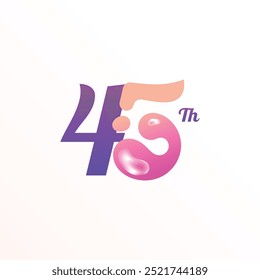 45. Jahrestag Feier Nummer Vektor Design Collection
