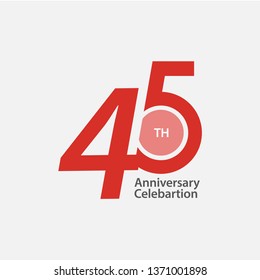 45 th Anniversary Celebration Vector Template Design Illustration