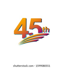 45 th Anniversary elegant Celebration Vector Template Design Illustration