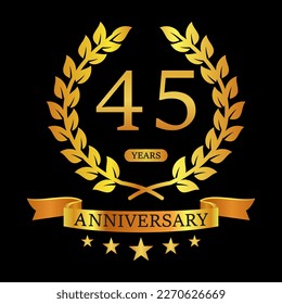 45 th Anniversary logo template illustration. suitable for you