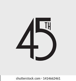 45 Th Anniversary Sign Logo Inspiration