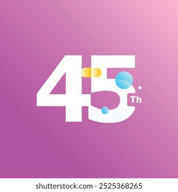 45 Th Fun Number Anniversary Celebration Design Illustration Collection