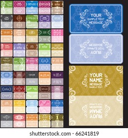 45 vintage business cards. Set 1 horizontal. Eps8.
