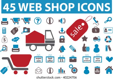 45 web shop icons. vector