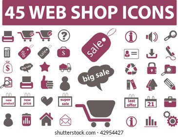 45 iconos de tienda web. vector