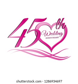 45 wedding anniversary graphics logo