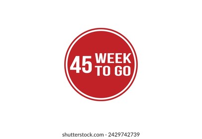 45 week to go red banner design vector illustration