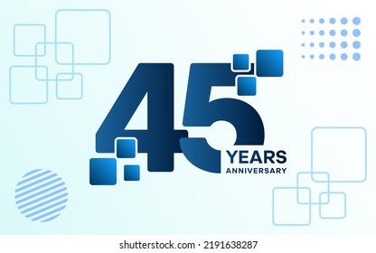 45 Year Anniversary celebration logotype. Anniversary celebration template design, Vector illustrations.