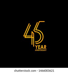 45 Year Anniversary Celebration Vector Template Design Illustration