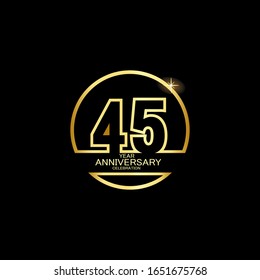 Celebración de 45 años Vector Plantilla Diseño Ilustración