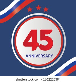 45 Year Anniversary Celebration Vector Template Design Illustration
