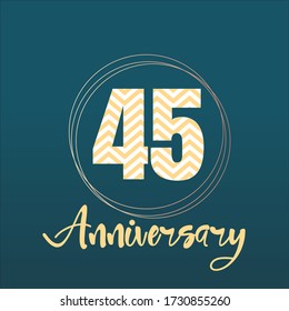 45 year anniversary celebration, vector design for celebrations, invitation cards and greeting cards