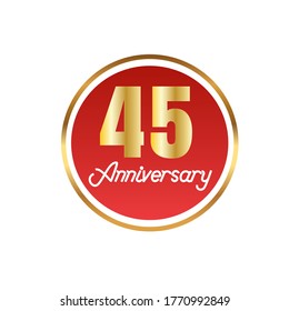 45 year anniversary celebration, vector design for celebrations, invitation cards and greeting cards