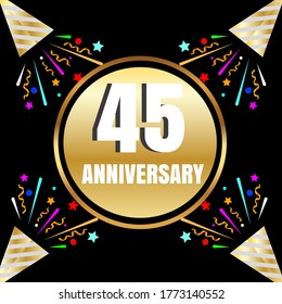 45 year anniversary celebration, vector design for celebrations, invitation cards and greeting cards