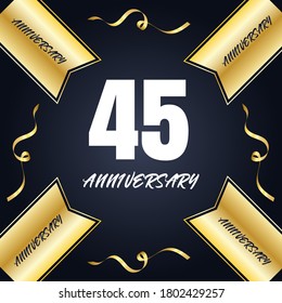 45 year anniversary celebration, vector design for celebrations, invitation cards and greeting cards