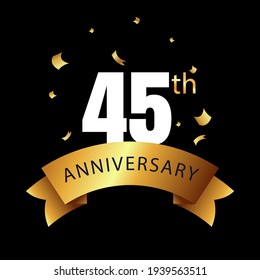 45 year anniversary celebration, vector design for celebrations, invitation cards and greeting cards