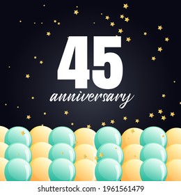 45 year anniversary celebration, vector design for celebrations, invitation cards and greeting cards