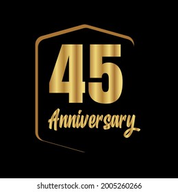 45 year anniversary celebration, vector design for celebrations, invitation cards and greeting cards