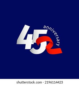 Ilustración de diseño de plantillas vectoriales de celebración de 45 años