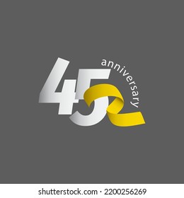 Ilustración de diseño de plantillas vectoriales de celebración de 45 años