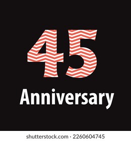 45 year anniversary celebration, vector design for celebrations, invitation cards and greeting cards