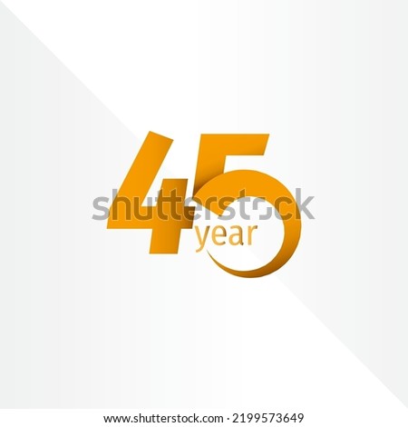45 Year Anniversary Celebration Vector Template Design Illustration