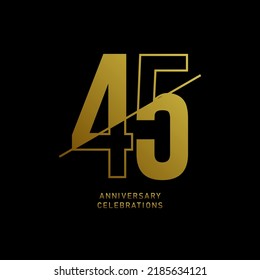 45 year anniversary design template. vector template illustration