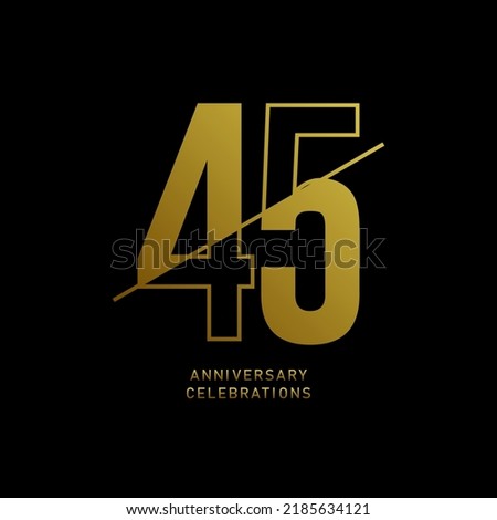 45 year anniversary design template. vector template illustration