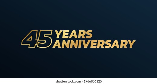 45 year anniversary logo design. 45th birthday celebration icon or badge. Vector illustration.