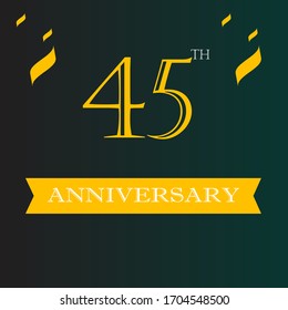45 year anniversary logo template, 45 year anniversary icon label, 45 year anniversary party symbol