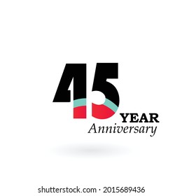 45 Year Anniversary Logo Vector Template Design Illustration