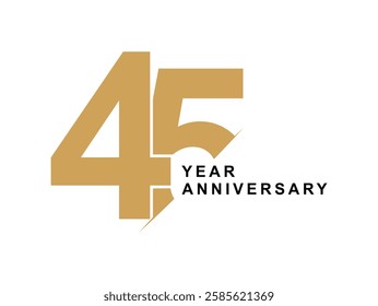 45 year anniversary symbol vector design illustration 