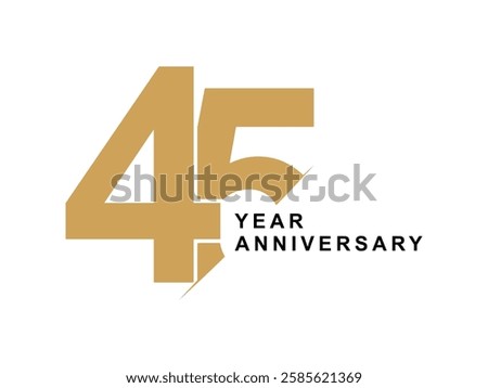45 year anniversary symbol vector design illustration 