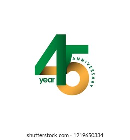 45 Year Anniversary Vector Template Design Illustration