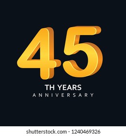 45 Year Anniversary Vector Template Design Illustration.