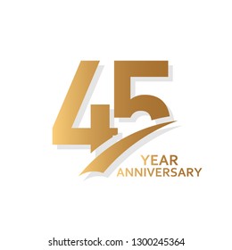 45 Year Anniversary Vector Template Design Illustration