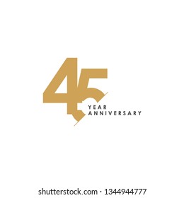 45 Year Anniversary Vector Template Design Illustration