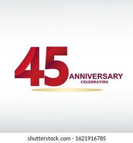 45 Year Anniversary Vector Template Design Illustration