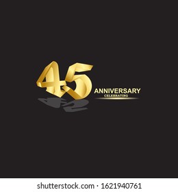 45 Year Anniversary Vector Template Design Illustration