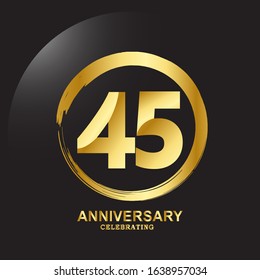 45 Year Anniversary Vector Template Design Illustration