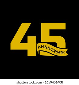 45 Year Anniversary vector template