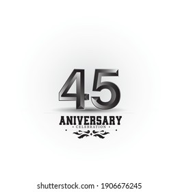 45 Year Anniversary Vector Template Design Illustration