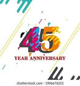 Ilustración de diseño de plantillas vectoriales de 45 años