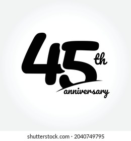 45 Year Anniversary Vector Template Design Illustration, Template Icons, Year Icons Vector