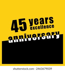 45 Year of Excellence Anniversary Celebration Vector Template Design Illustration