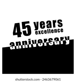 45 Year of Excellence Anniversary Celebration Vector Template Design Illustration