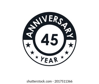 45 years anniversary badge vector design