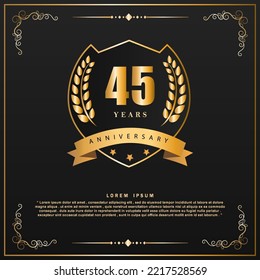 45 years anniversary celebration 3d vector template design illustration