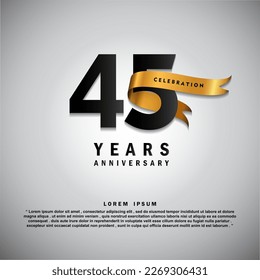 45 Years anniversary celebration 3d vector template design illustration